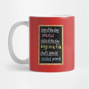 reality restaurant menu board Mug